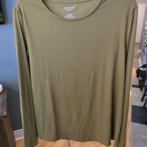 Nine West Olive Green Long Sleeve Top